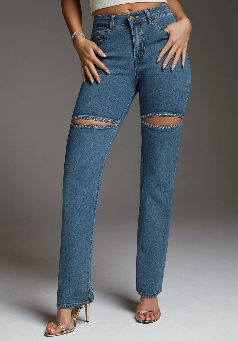 BeBe The Bling Slit Jean size 14 x 32 Long